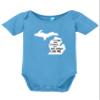 Lion and Tigers and Red Wings Oh Mi Printed Infant Bodysuit Romper Light Blue 18-24 Mo. view 1