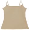 Active Basic Women's Long Cami w/Built in Bra Adjustable Strap - 2 Pack - White, Khaki, Large view 2
