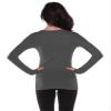 Active Basic Athletic Fitted Plain Long Sleeves Round Crew Neck T Shirt Top, 2 Pack - White, Charcoal, Small view 2