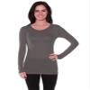Active Basic Athletic Fitted Plain Long Sleeves Round Crew Neck T Shirt Top, 2 Pack - White, Charcoal, Small view 3