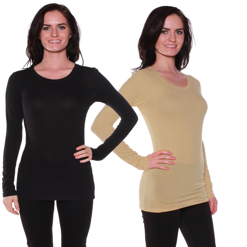 Active Basic Athletic Fitted Plain Long Sleeves Round Crew Neck T Shirt Top