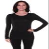 Active Basic Athletic Fitted Plain Long Sleeves Round Crew Neck T Shirt Top view 2