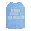 Here Comes Trouble Dog Shirt XS Blue view 1