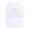 Here Comes Trouble Dog Shirt M White view 1