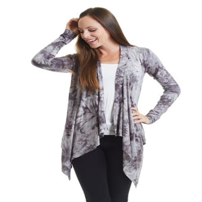 CTC WSK1072 Womens Off-Duty Open Front Tie Dye Cardigan L Brown