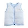 Monvecle Baby Cotton Warm Vests Unisex Infant to Toddler Light Padded Waistcoat Blue Stripe 9-12m view 1