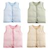 Monvecle Baby Cotton Warm Vests Unisex Infant to Toddler Light Padded Waistcoat Blue Stripe 9-12m view 2