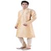 Sanwara Men's Beige Solid Kurta & Churidar Set view 2