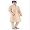 Sanwara Men's Beige Solid Kurta & Churidar Set view 3