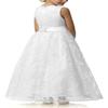 A line Wedding Pageant Lace Flower Girl Dress with Belt (Size 8, White) view 2