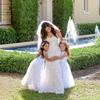 A line Wedding Pageant Lace Flower Girl Dress with Belt (Size 8, White) view 4