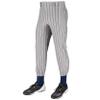 Champro Traditional Fit Triple Crown Classic Baseball Pants with Knit-in Pinstripes and Reinforced Sliding Areas, Grey, Navy pin, Medium view 1