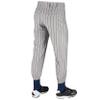Champro Traditional Fit Triple Crown Classic Baseball Pants with Knit-in Pinstripes and Reinforced Sliding Areas, Grey, Navy pin, Medium view 2