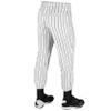 Champro Traditional Fit Triple Crown Classic Baseball Pants with Knit-in Pinstripes and Reinforced Sliding Areas, White, Black pin, Medium view 2