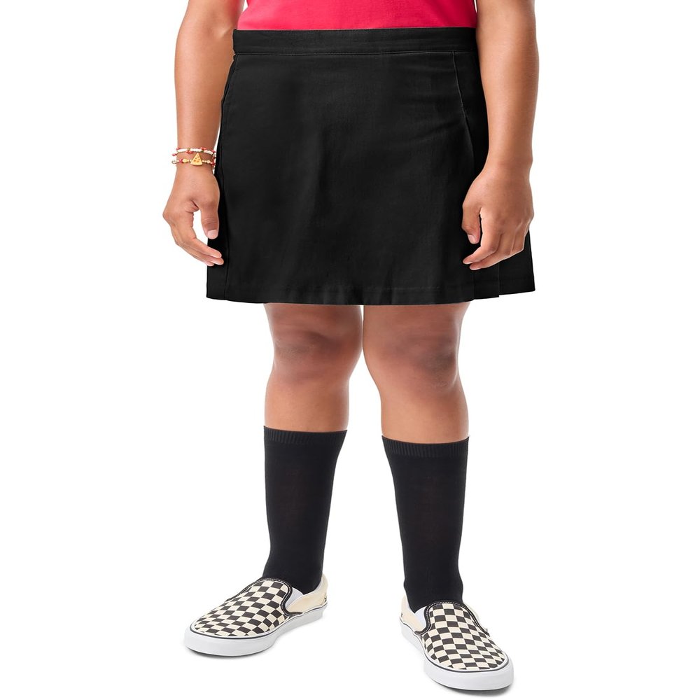 Classroom Uniforms Juniors Stretch Double-Pleated Scooter, Black, 13/14