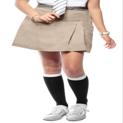 Classroom Uniforms Junior's Stretch Double-Pleated Scooter, Khaki, 19/20