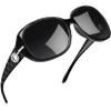 Joopin Big Polarized Sunglasses for Women Ladies Oversized Elegant Large Rectangle Sun Glasses UV400 Rhinestone Dark Black Shades Sunnies view 1