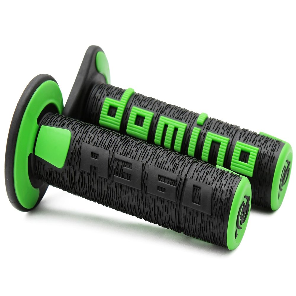 Domino Racing A360 Off-Road Dirt Bike Grips (Pair) (Black/Green)