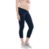Motherhood Maternity Women's Essential Stretch Secret Fit Over The Belly Pregnancy Crop Capri Legging, Navy, Small view 1