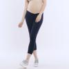 Motherhood Maternity Women's Essential Stretch Secret Fit Over The Belly Pregnancy Crop Capri Legging, Navy, Small view 3