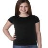 Next Level Big Girls Princess Rib Knit Softness T-Shirt, Black, X-Small view 1