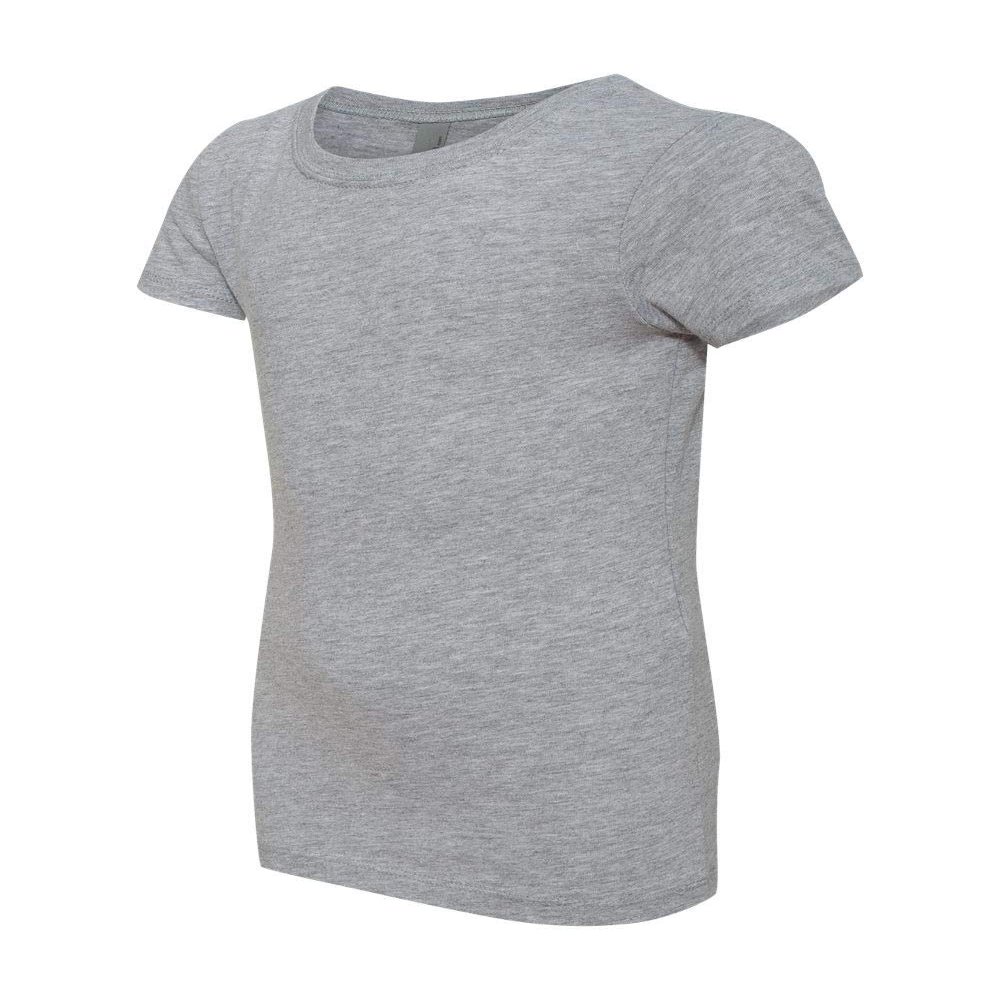 Next Level Big Girls Princess Rib Knit Softness T-Shirt, Heather Gray, Large