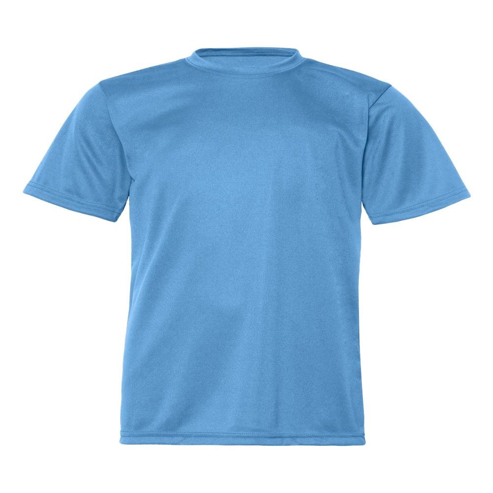 C2 Big Boy's Plain Crew Neck Sports Performance T-Shirt, X-Large, Columbia Blue