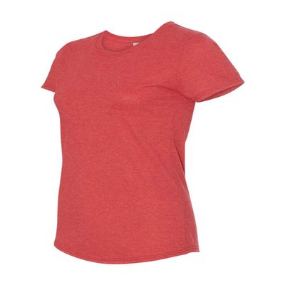 Anvil Women's Tri-Blend Tee, Heather Red, Small