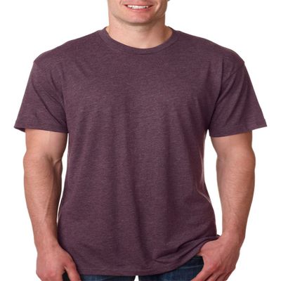Next Level Men's Rib Collar Tri Blend T-Shirt, Vintage Purple, Large