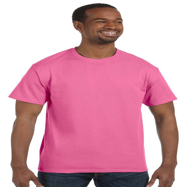Jerzees Men's Shoulder To Shoulder Taping T-Shirt, X Large, Neon Pink