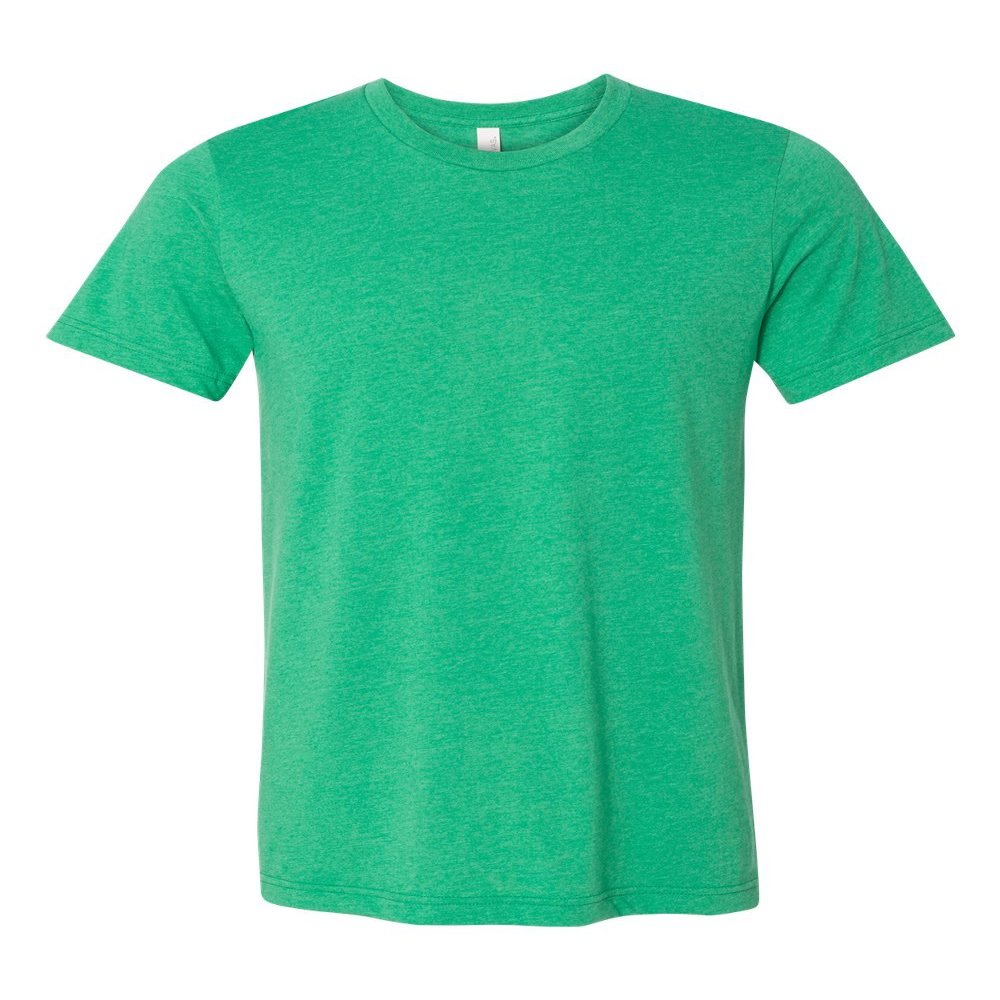Bella Canvas Men's Taped Shoulders Crewneck T-Shirt, Heather Kelly, X-Large