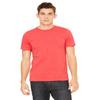 Bella Canvas Men's Taped Shoulders Crewneck T-Shirt, Heather Red, Large view 1