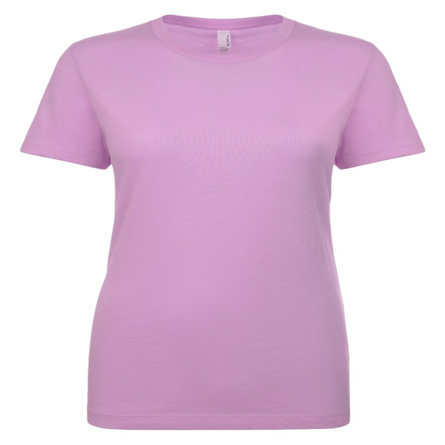 Next Level Apparel Women's 1X1 Rib Collar Jersey T-Shirt, Lilac, Large