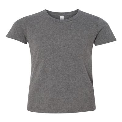 Bella Canvas Big Girls Side Seamed Crewneck T-Shirt, Deep Heather, Large