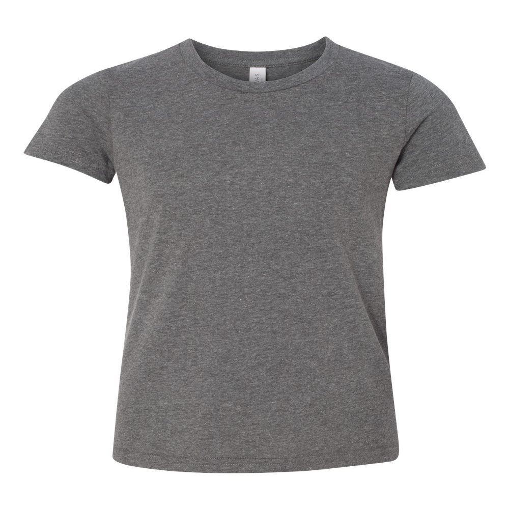 Bella Canvas Big Girls Side Seamed Crewneck T-Shirt, Deep Heather, Large