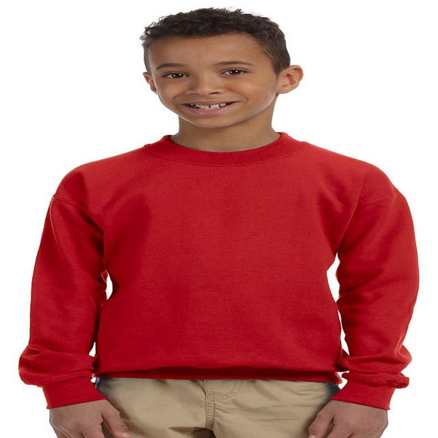 Gildan Big Boys Heavy Blend Crewneck Waistband Sweatshirt, Red, X-Small