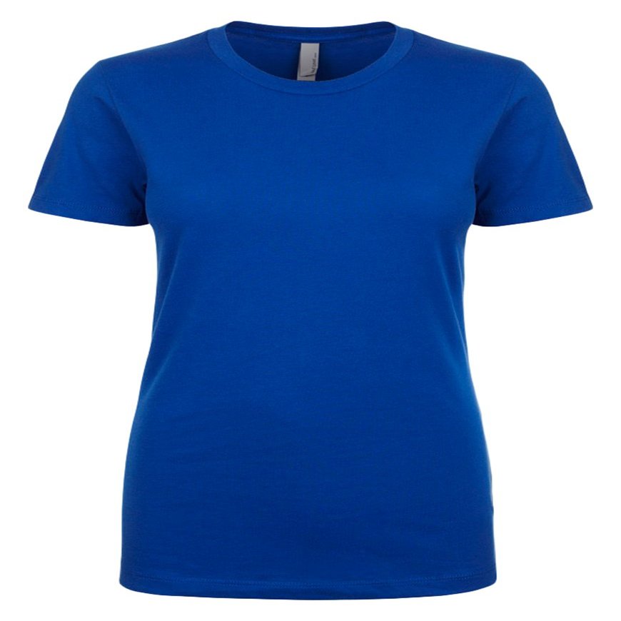 Next Level Women's 1X1 Rib Collar Jersey T-Shirt, Royal, Medium
