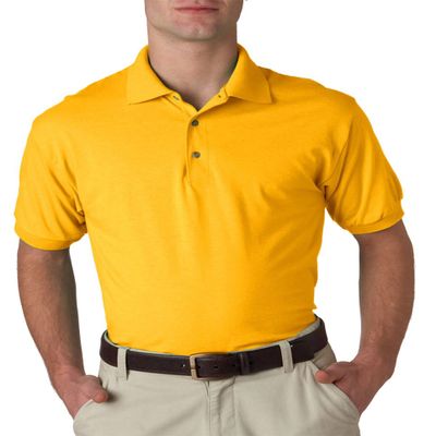 Gildan Men's DryBlend Preshrunk Short Sleeve Polo Shirt, Large, Gold