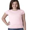 Next Level Big Girls Princess Rib Knit Softness T-Shirt, Light Pink, X-Small view 1