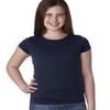 Next Level Big Girls Princess Rib Knit Softness T-Shirt, Midnight Navy, X-Large view 1