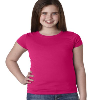 Next Level Big Girls Princess Rib Knit Softness T-Shirt, Raspberry, X-Large