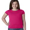 Next Level Big Girls Princess Rib Knit Softness T-Shirt, Raspberry, X-Large view 1