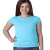 Next Level Big Girls Princess Rib Knit Softness T-Shirt, Tahiti Blue, Medium view 1