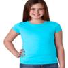 Next Level Big Girls Princess Rib Knit Softness T-Shirt, Tahiti Blue, Medium view 2