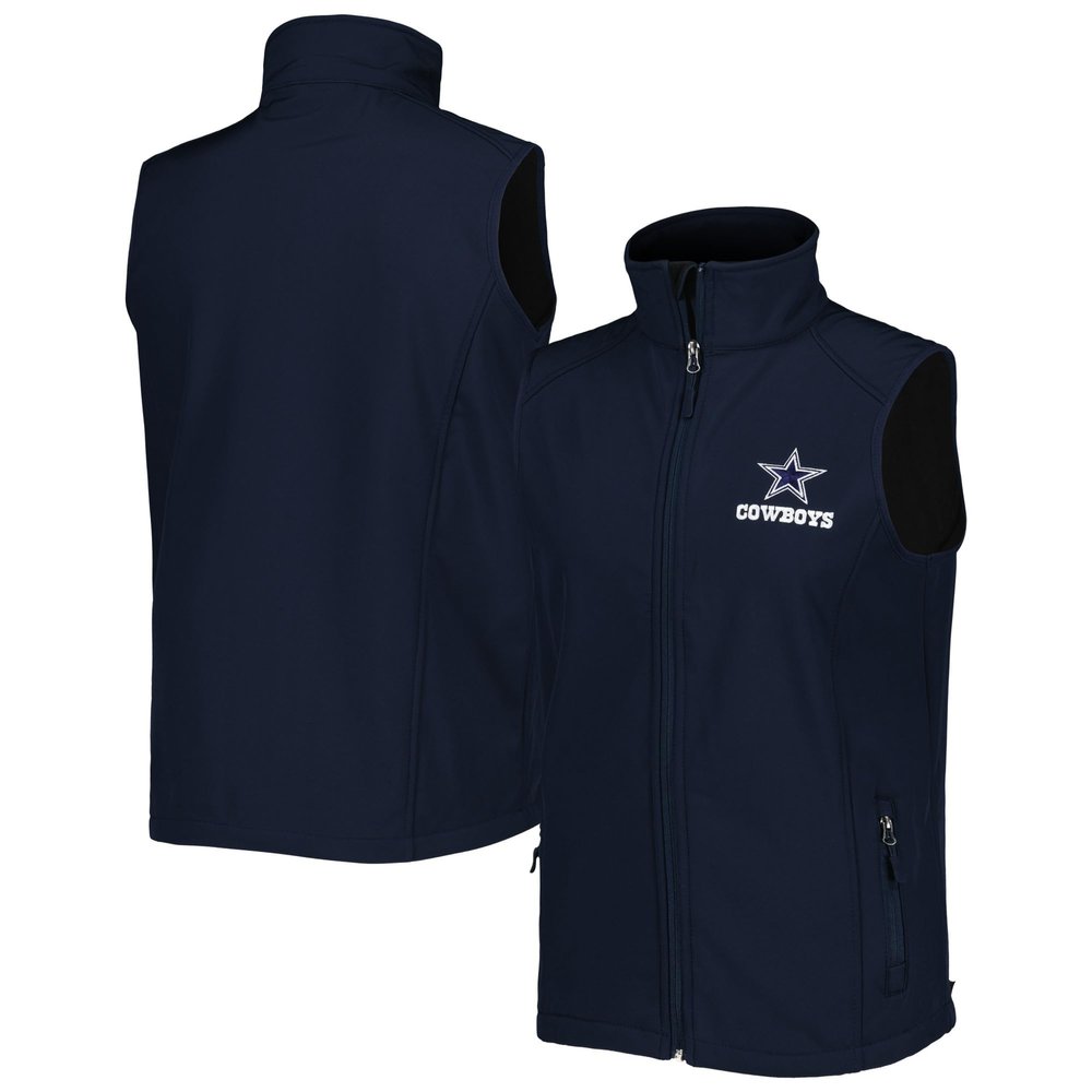 Dunbrooke NFL Dallas Cowboys Men's Archer Softshell Full-Zip Vest, Navy, 5XL