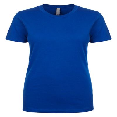 Next Level Women's 1X1 Rib Collar Jersey T-Shirt, Royal, X-Large