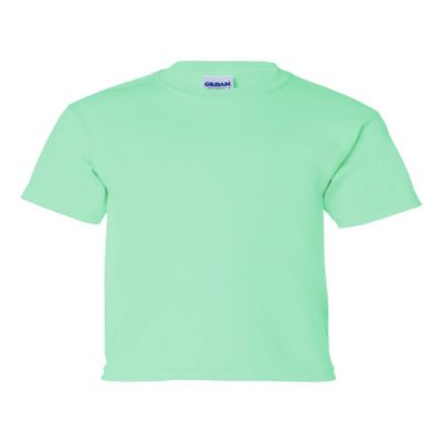 Gildan Big Boy's Seamless Double Needle Preshrunk T-Shirt, Mint Green, X-Large