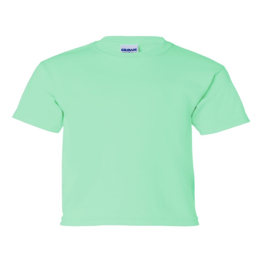 Gildan Big Boy's Seamless Double Needle Preshrunk T-Shirt, Mint Green, X-Large