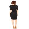 Motherhood Maternity Women's Short Sleeve Scoop Neck Side Ruched Pregnancy Dress, Black, Small view 2