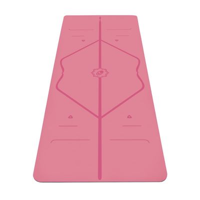 Liforme Original Yoga Mat  Free Yoga Bag Included - Patented Alignment System, Warrior-like Grip, Non-slip, Eco-friendly, sweat-resistant, 4.2mm thick mat for comfort - Pink